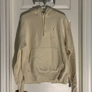 Peach/cream reverse weave champion hoodie